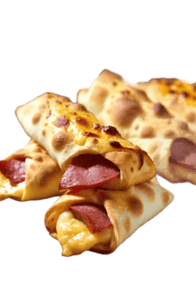 Gefüllte Pizzabrötchen mit Rindersalami und Käse