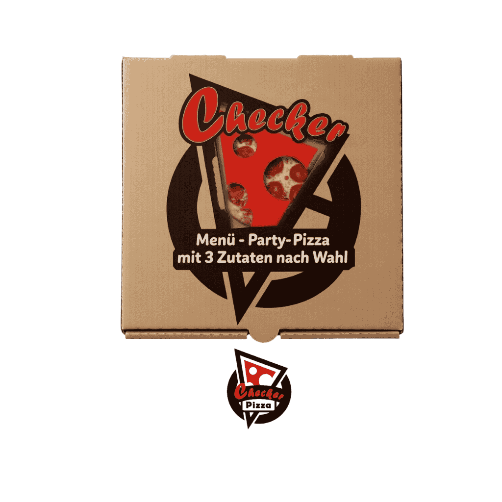 Menü - Party-Pizza mit 3 Zutaten nach Wahl